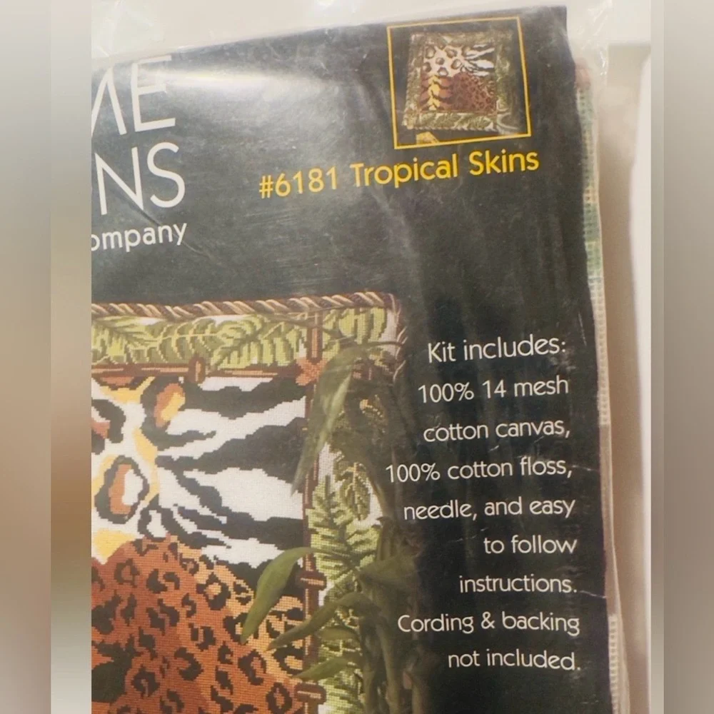 Home Creations by Alice Peterson Needlepoint Pillow Kit - Tropical Skins Design